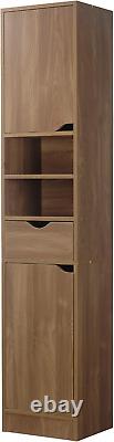 URBNLIVING Ventura Wooden Tall 2 Door 1 Drawer Shelves Bathroom Cabinet Storage