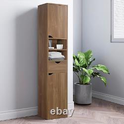 URBNLIVING Ventura Wooden Tall 2 Door 1 Drawer Shelves Bathroom Cabinet Storage