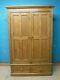 USED LARGE CHUNKY SOLID RUSTIC WOOD 2DOOR 2DRAWER WARDROBE H188 W125cm- SEE SHOP