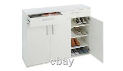 Venetia Large 3 Door 2 Drawer Shoe Cabinet -White
