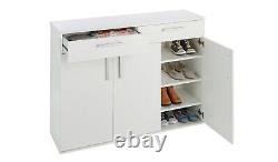 Venetia Large 3 Door 2 Drawer Shoe Cabinet White