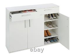 Venetia Large 3 Door 2 Drawer Shoe Cabinet -White