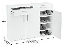 Venetia Large 3 Door 2 Drawer Shoe Cabinet -White