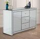 Venetian Mirrored Large Sideboard 3 Drawers and 2 Doors Glass Furniture Cabinet
