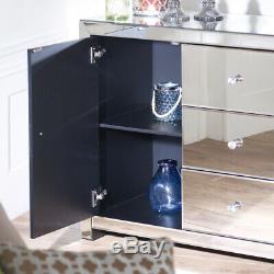 Venetian Mirrored Large Sideboard Living Dining 2 Door Cupboard 3 Drawers TFM6