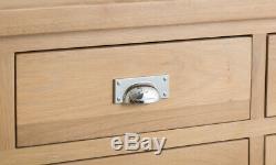 Vermont Oak Large Sideboard / Solid Wood 2 Door 6 Drawer Side Cabinet Storage