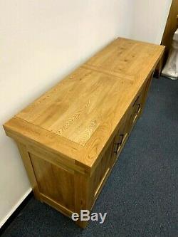 Very Large New Boxed Contemporary Heavy Oak 3 Door 3 Drawer Sideboard