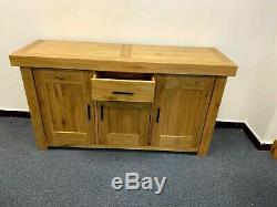 Very Large New Boxed Contemporary Heavy Oak 3 Door 3 Drawer Sideboard