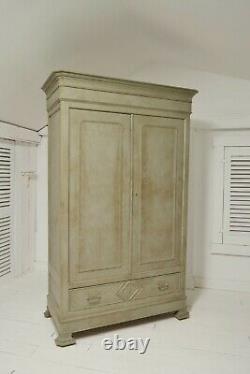 Very Large Rustic Dark Green Antique French Armoire Free UK Delivery