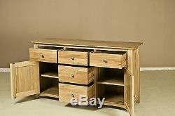 Vincent solid oak furniture large three door three drawer sideboard