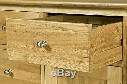 Vincent solid oak furniture large three door three drawer sideboard