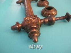 Vintage Antique Victorian Eastlake Brass Large Door Drawer Pull Handle