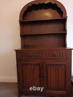 Vintage Dutch Dresser Old Oak 2 Drawers 2 Doors/One Large Cupboard Charming Used