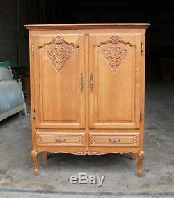 Vintage French Carved Oak 2 Door/2 Drawer Large Side Cabinet (svlsc8)