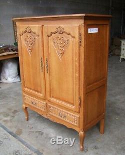 Vintage French Carved Oak 2 Door/2 Drawer Large Side Cabinet (svlsc8)