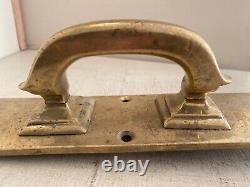 Vintage. Large. Heavy. Brass. Door Handle. Pub. Hall. Cupboard. Drawer. Quality