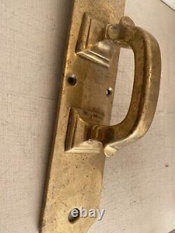 Vintage. Large. Heavy. Brass. Door Handle. Pub. Hall. Cupboard. Drawer. Quality