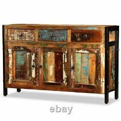 Vintage Large Sideboard Reclaimed Wood Cabinet Industrial Doors Cupboard Drawers