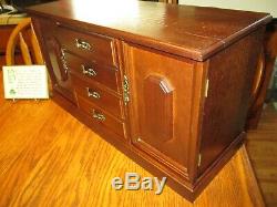 Vintage Large Wood Jewelry Box Chest Drawers Doors Cabinet Console Buffet Style