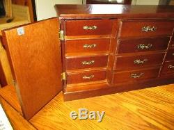 Vintage Large Wood Jewelry Box Chest Drawers Doors Cabinet Console Buffet Style