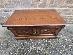 Vintage Old Charm TV Stand Sky Box/DVD Drawer Linenfold Doors