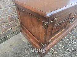 Vintage Old Charm TV Stand Sky Box/DVD Drawer Linenfold Doors