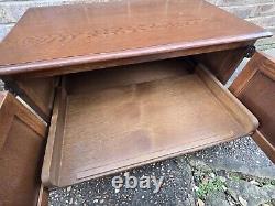 Vintage Old Charm TV Stand Sky Box/DVD Drawer Linenfold Doors