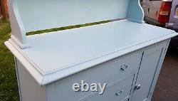 Vintage Painted Oak Welsh Dresser Green Upcycled Chic Country Large