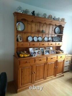 Vintage Pine Welsh Dresser pine 4 door, 4 large drawers, 5 smaller ones