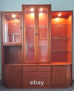 WALL DISPLAY/STORAGEUNIT. Large wooden and glass display unit