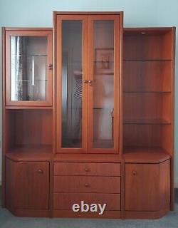 WALL DISPLAY/STORAGEUNIT. Large wooden and glass display unit