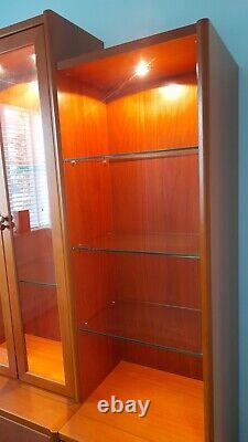 WALL DISPLAY/STORAGEUNIT. Large wooden and glass display unit