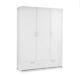 WHITE Wardrobe 144x200 LARGE / 3 Door 2 Drawer