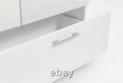 WHITE Wardrobe 144x200 LARGE / 3 Door 2 Drawer