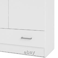 White 2 Door Wardrobe With Drawer and Storage Shelving units Bedroom Furniture