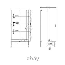 White 2 Door Wardrobe With Drawer and Storage Shelving units Bedroom Furniture