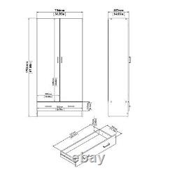 White 2 Door Wardrobe With Drawer and Storage Shelving units Bedroom Furniture