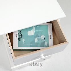 White Bedside Tables 2 Pcs Large Space with 1 Door 1 Drawer Bedroom Living Room