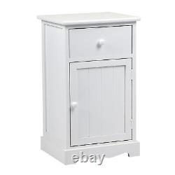 White Bedside Tables Large Storage Cabinet / 1 Door 1 Drawer Bedroom Living Room