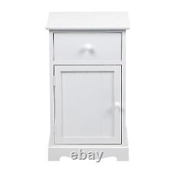 White Bedside Tables Large Storage Cabinet / 1 Door 1 Drawer Bedroom Living Room