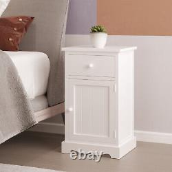 White Bedside Tables Large Storage Cabinet / 1 Door 1 Drawer Bedroom Living Room