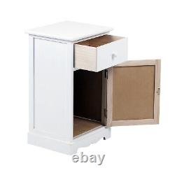 White Bedside Tables Large Storage Cabinet / 1 Door 1 Drawer Bedroom Living Room