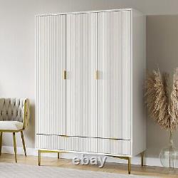 White Gloss 3-Door Wardrobe with 2 Drawers Valencia VLC015