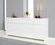 White High Gloss Large Sideboard Dresser With Four Doors & Drawers Contemporary