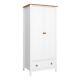 White Large Tall 2 Door Double Wardrobe With Drawer Shelf Hanging Clothes Rail