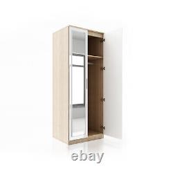 White&Oak Gloss Bedroom Furniture Set Wardrobe Chest Of Drawer Bedside Cabinet