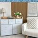 White Oak Large Bedroom Chest of Drawers Vintage Dresser Sideboard Metal Storage