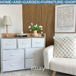 White Oak Large Bedroom Chest of Drawers Vintage Dresser Sideboard Metal Storage