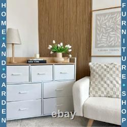 White Oak Large Bedroom Chest of Drawers Vintage Dresser Sideboard Metal Storage