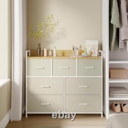 White Oak Large Bedroom Chest of Drawers Vintage Dresser Sideboard Metal Storage